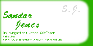 sandor jencs business card